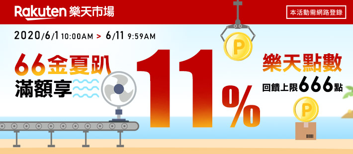 【66金夏趴】樂天點數最高11%！